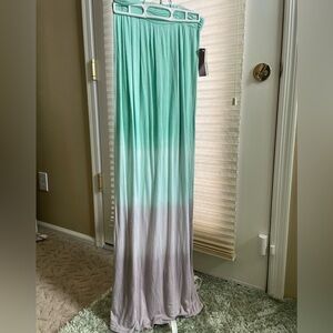Loveappella Mint and Grey Ombré Maxi Skirt
